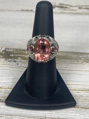 Sarda Sterling Silver Mystic Topaz Statement Ring Bali Style
